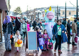 Trick-or-Treaters on Boulder's Pearl Street Mall